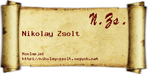 Nikolay Zsolt névjegykártya